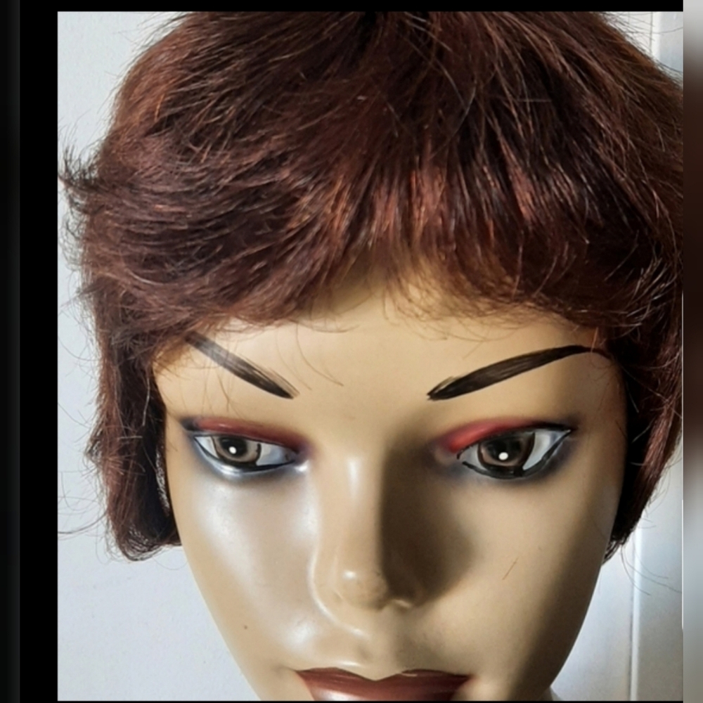 Elegant Black and Brown Human  Hair Wig